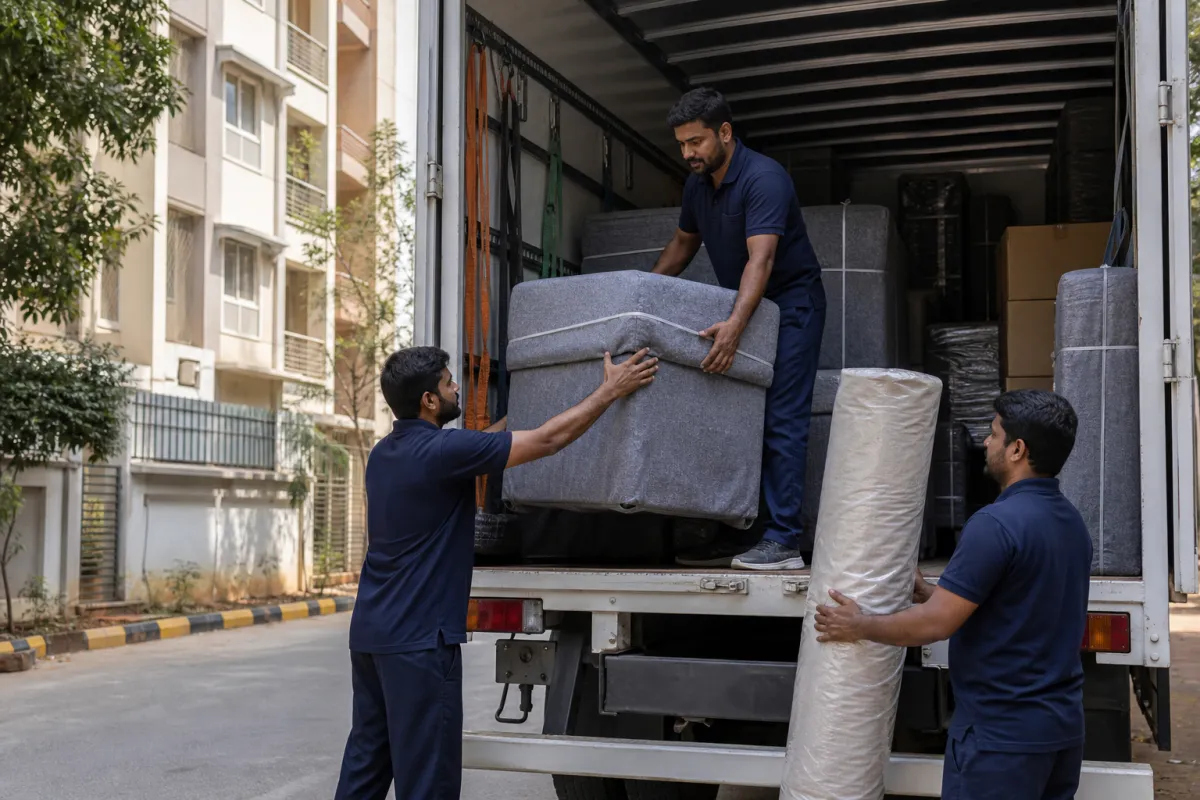 Careful loading into an organized moving vehicle